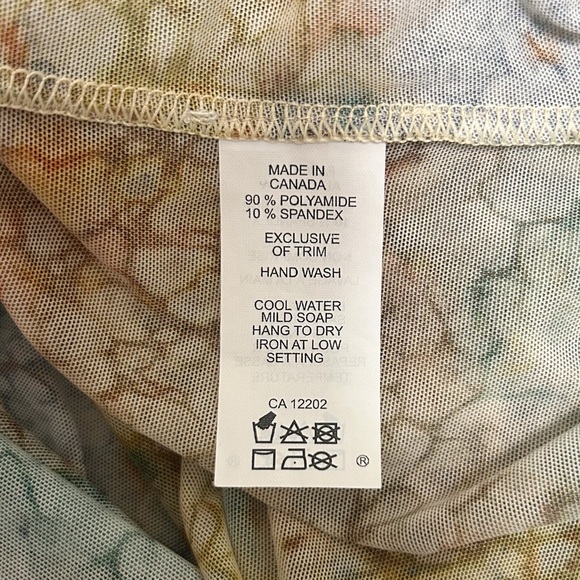 Shan Canada Abstract Mesh Scoop Neck Sleeveless Fringe Layered Mini Dress Tunic - Picture 9 of 9